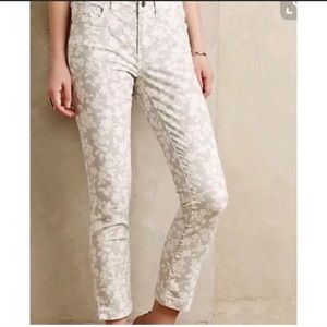 Pilcro and the Letterpress Cream Floral Cropped Pants